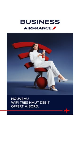 Air France Meta ad example started 2026-04-13: Votre monde voyage avec vous., Votre monde voyage avec vous.