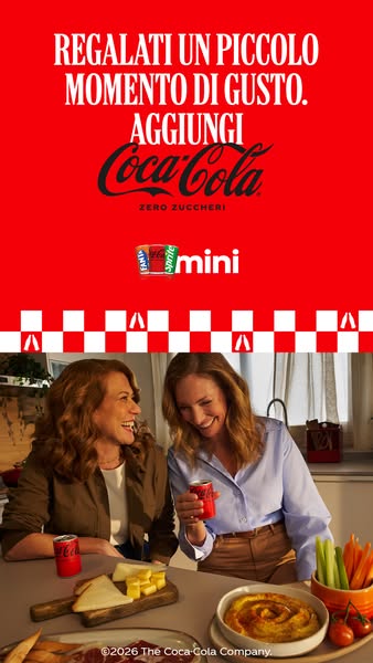 Coca-Cola Meta ad example started 2026-03-30: Mini lattine, grande gusto, Mini lattine, grande gusto