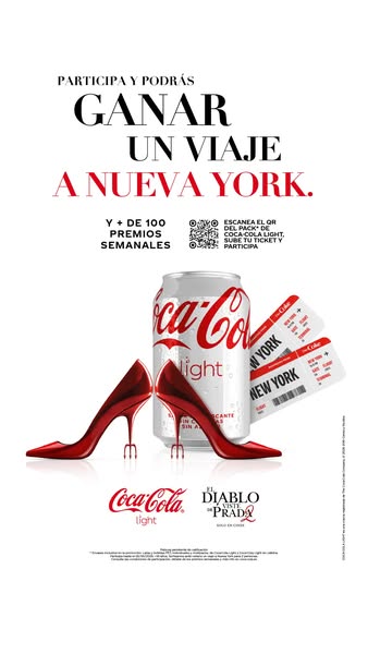 Coca-Cola Meta ad example started 2026-04-08: Participa y podrás ganar UN VIAJE A NY, Participa y podrás ganar UN VIAJE A NY, Participa y podrás ganar UN VIAJE A NY