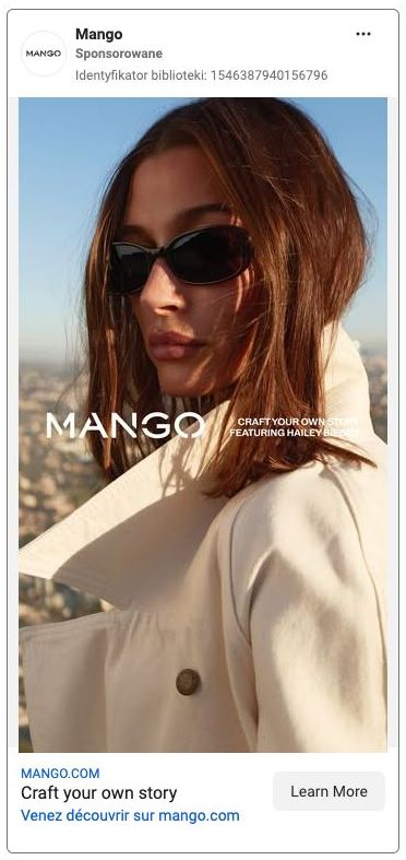 Mango Meta ad example started 2026-05-12: Craft your own story, Craft your own story