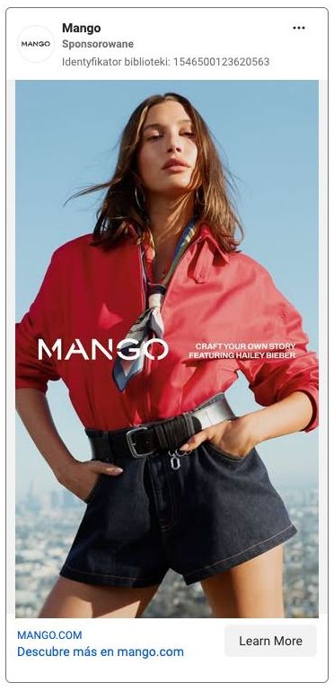 Mango Meta ad example started 2026-05-12: Craft your own story, Craft your own story