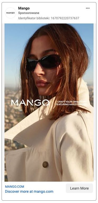 Mango Meta ad example started 2026-05-12: Craft your own story, Craft your own story