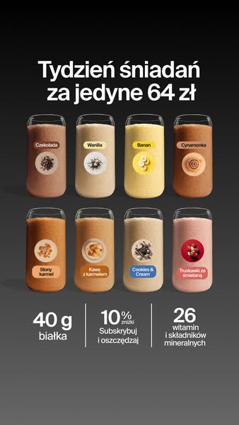 Huel Meta ad example started 2026-03-30: Posiłek, którego nie trzeba kontrolować, Posiłek, którego nie trzeba kontrolować