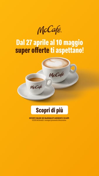 McDonald's Meta ad example started 2026-04-27: Offerte McCafé®, Offerte McCafé®, Offerte McCafé®