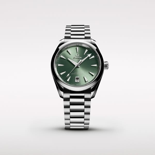 OMEGA Watches Meta ad example started 2026-04-27: Un color para cada momento., La esfera Bay Green, Relojes OMEGA​