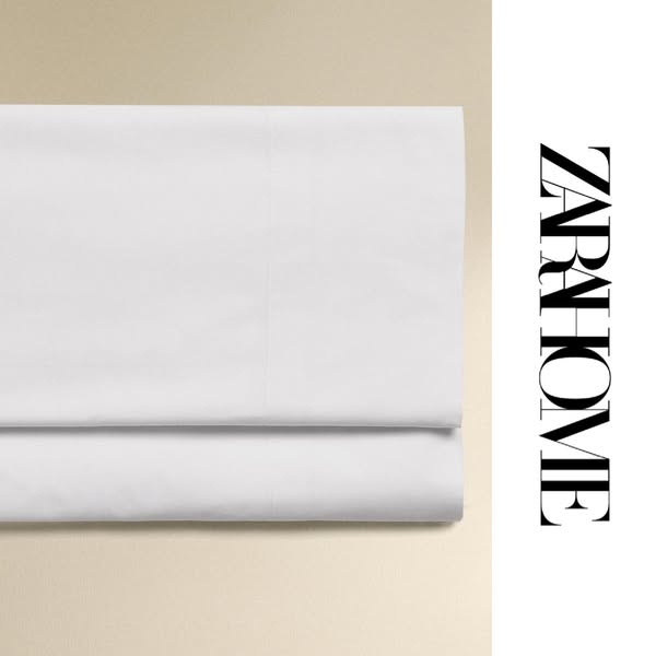 Zara Home Meta ad example started 2026-04-02: Copripiumino satin (300 fili), Lenzuolo con angoli satin | 40 cm altezza (500 fili), Coprirete in lino lavato, Copriguanciale imbottito, Lenzuolo sopra cotone percalle (200 fili), Copripiumino satin (300 fili)